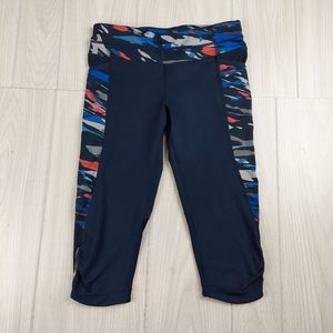 Athleta Leggings Pants Womens Small‎ Blue Athletic Gym Capri 28x16
